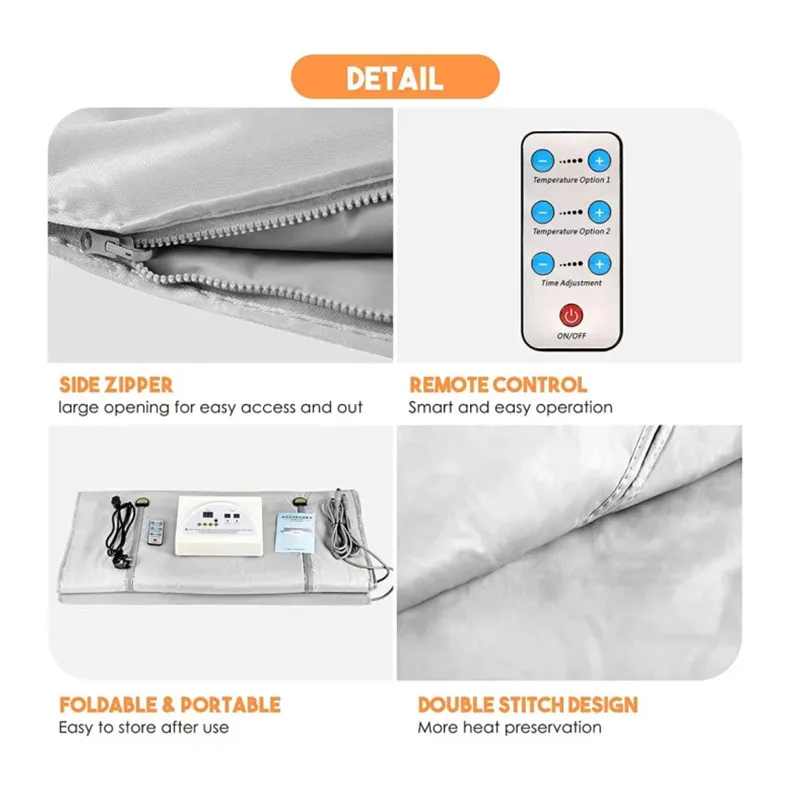 CE certified sauna blanket beauty machine with high-grade plastic construction details.