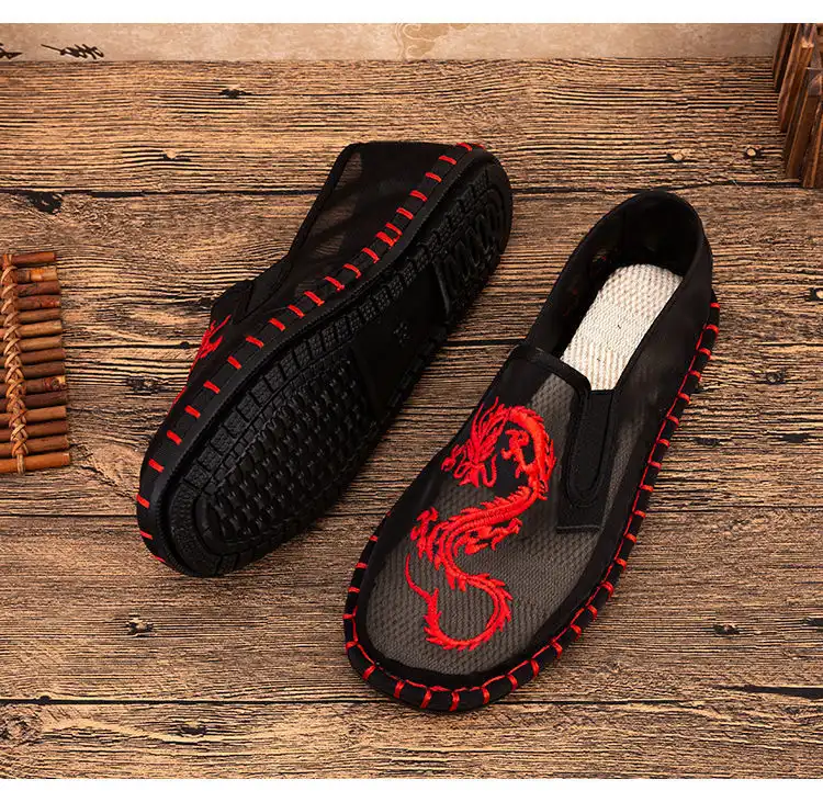 Solid color pattern maintaining classic aesthetic appeal of traditional Chinese footwear.