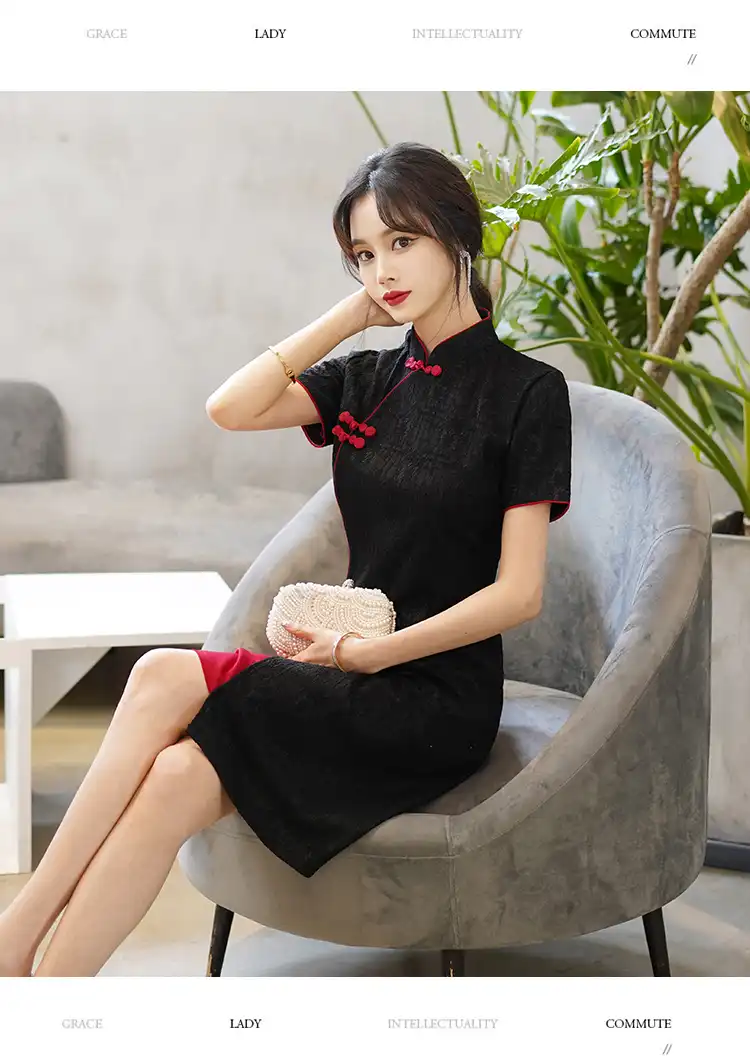 Vintage qipao styled for summer party showing breathable fabric and comfortable fit.