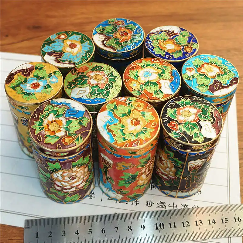 Traditional Chinese cloisonne holder showcasing silver and blue color combination patterns.