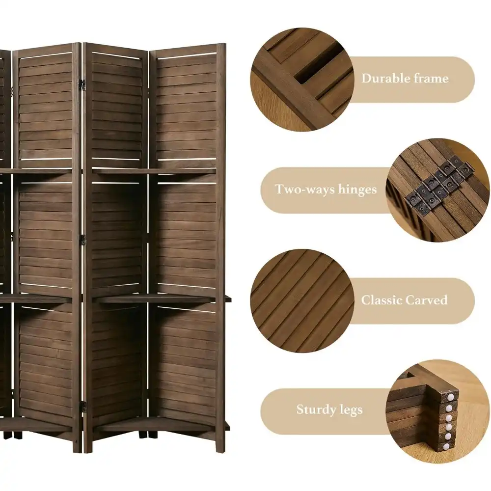 Chinese room divider with shelves arranged in zigzag formation demonstrating space division capability.