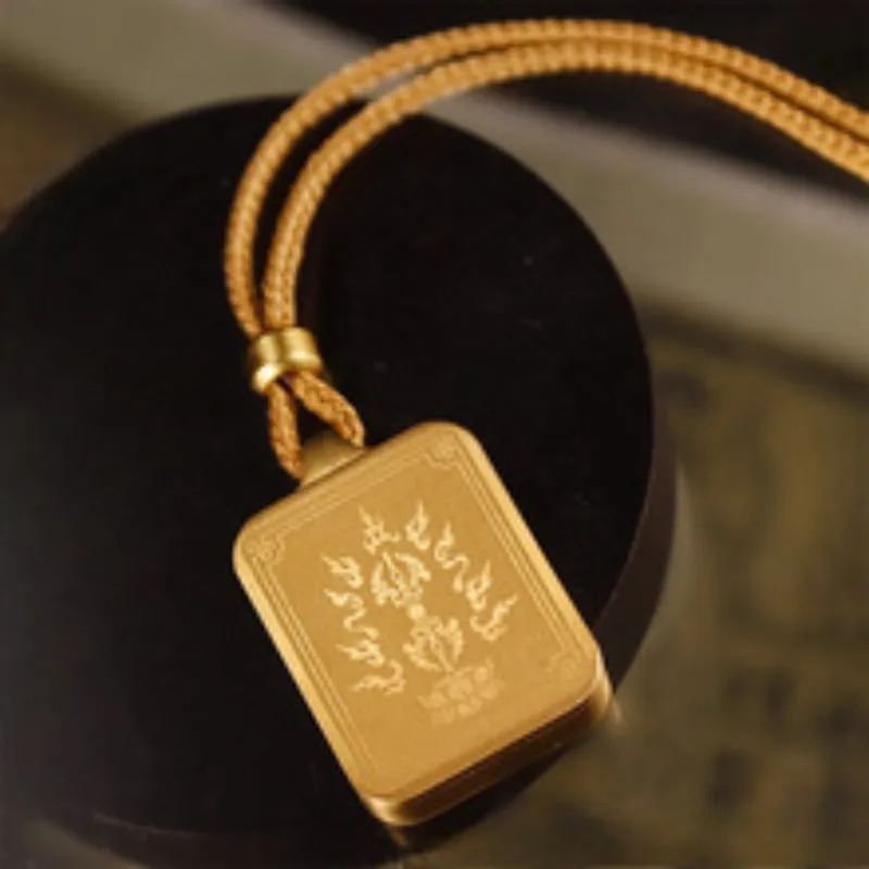 Premium copper Thangka pendant showcasing electroplating treatment and fine details.