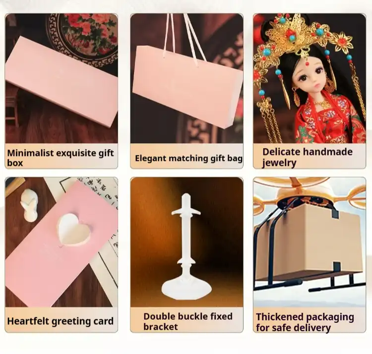 Hanfu princess doll displayed as collectible item showing museum quality craftsmanship.