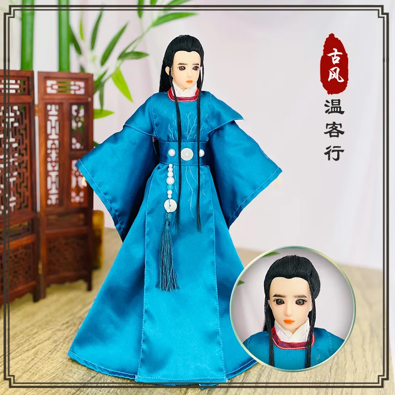 30cm Chinese warrior doll in dynamic martial arts pose demonstrating joint flexibility.