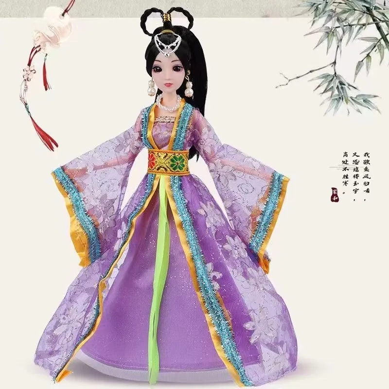 Close-up of traditional Chinese accessories and cultural elements on ancient princess BJD doll.