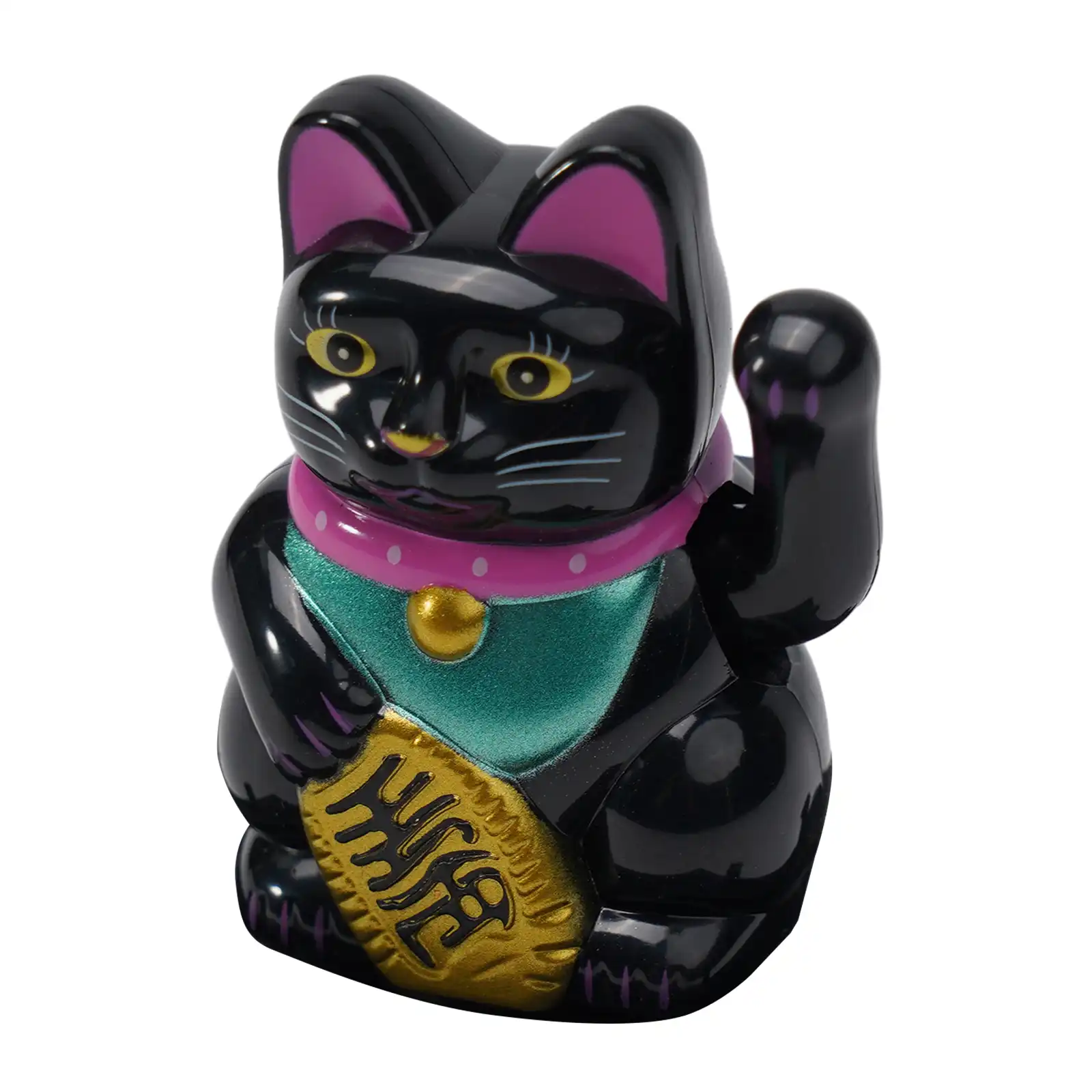 High quality plastic construction of solar powered lucky cat showing durability.
