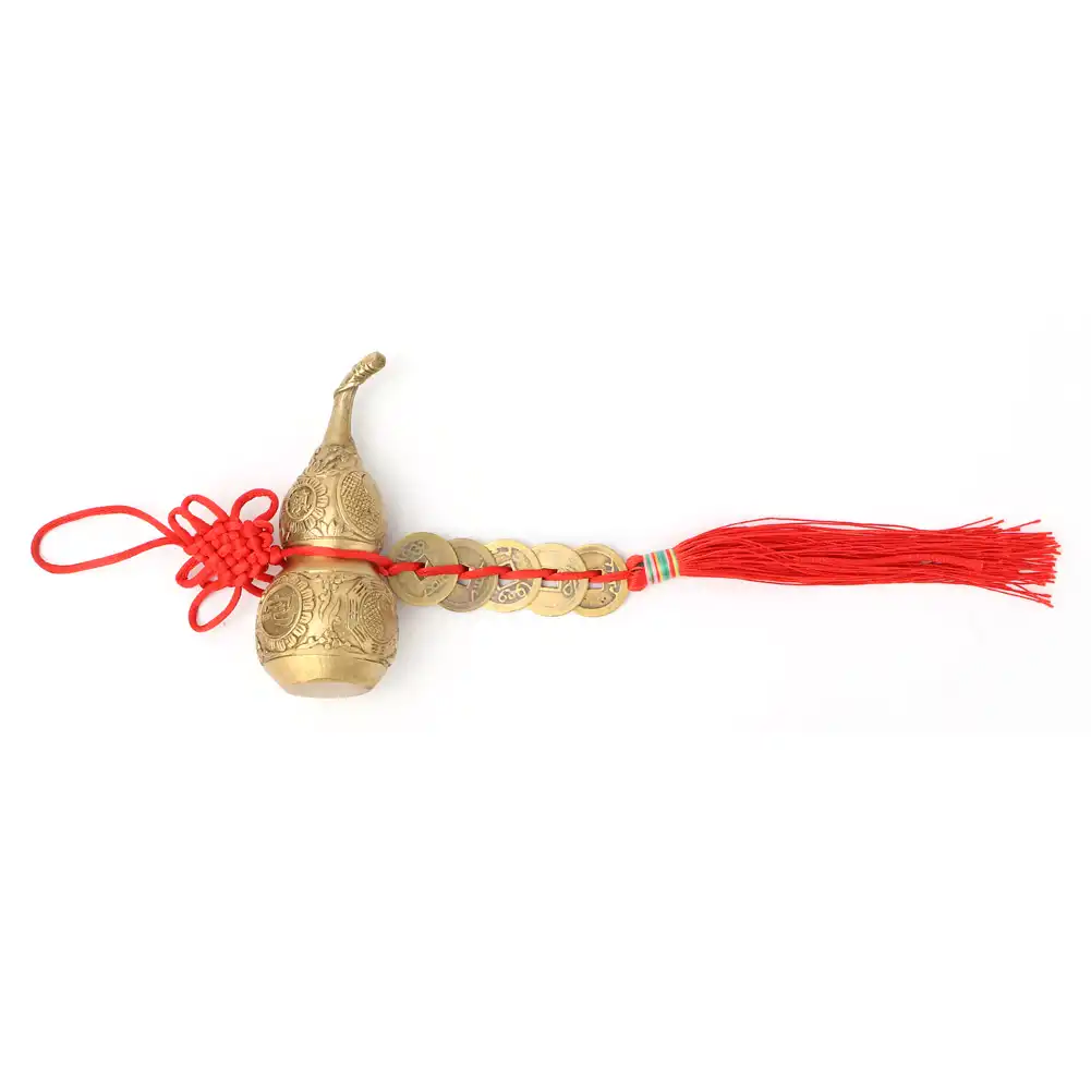 Pure brass cucurbit ornament showing detailed craftsmanship and traditional Chinese cultural symbols.