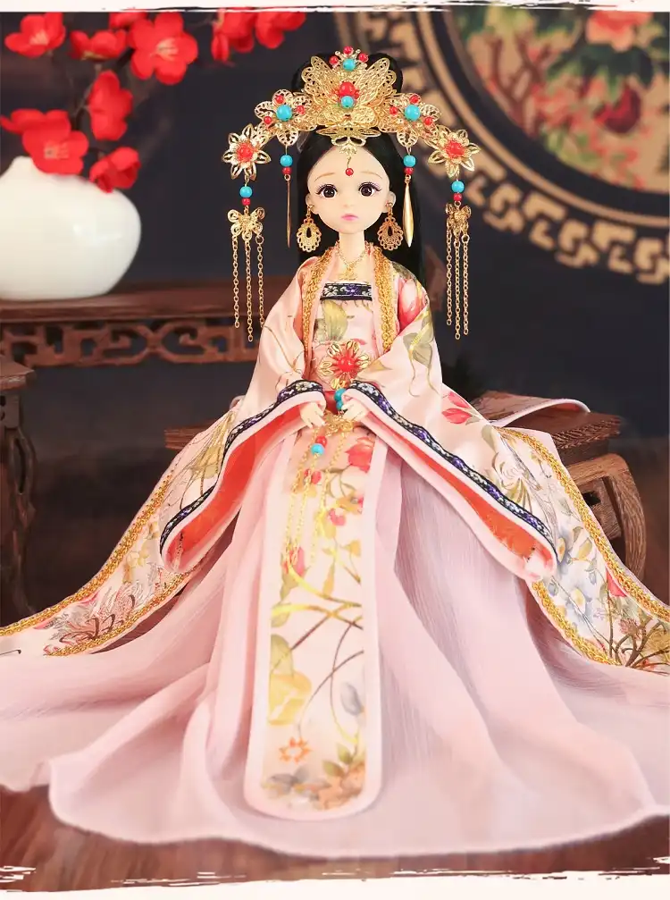 Hanfu Ancient Costume Princess Doll 30cm front view showing traditional Chinese dress details.