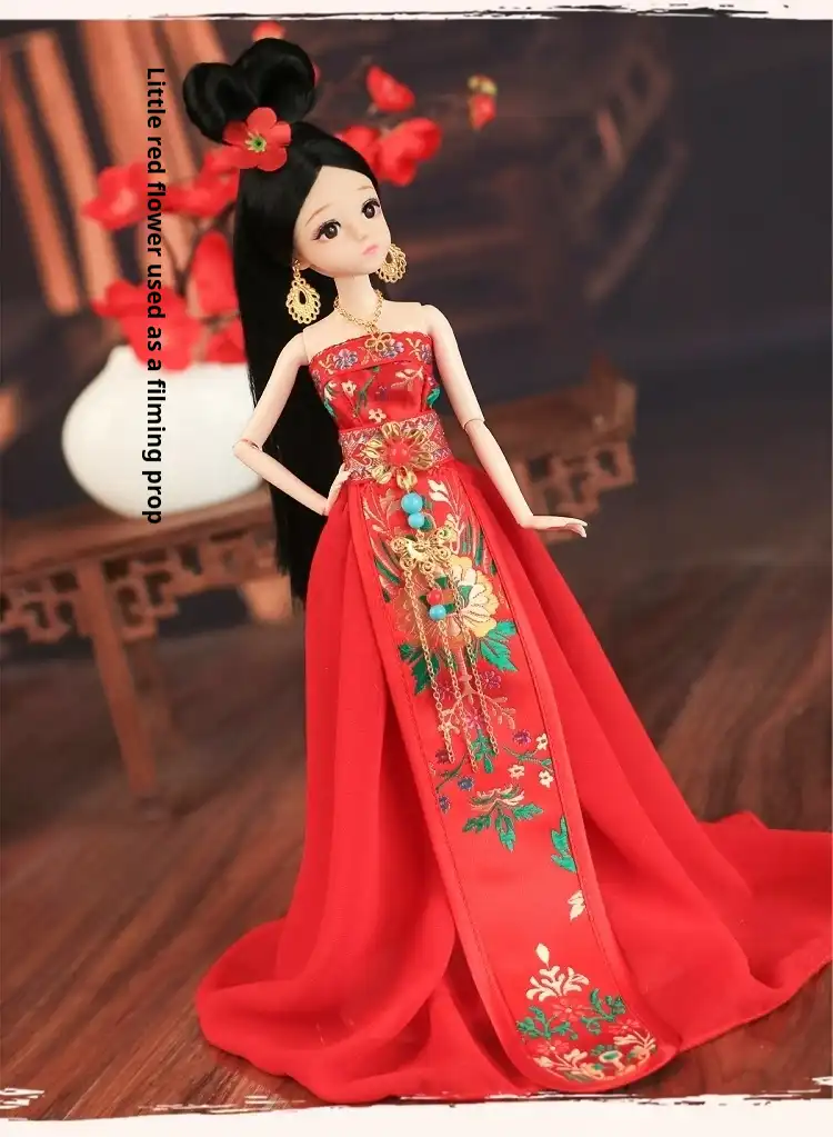 Detail of hanfu dress collar showing traditional Chinese neckline and decorative elements.