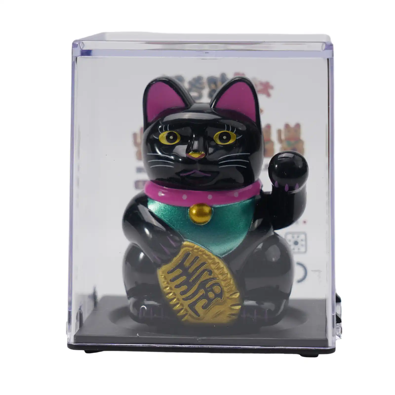 Compact and lightweight design of solar lucky cat dashboard decoration.