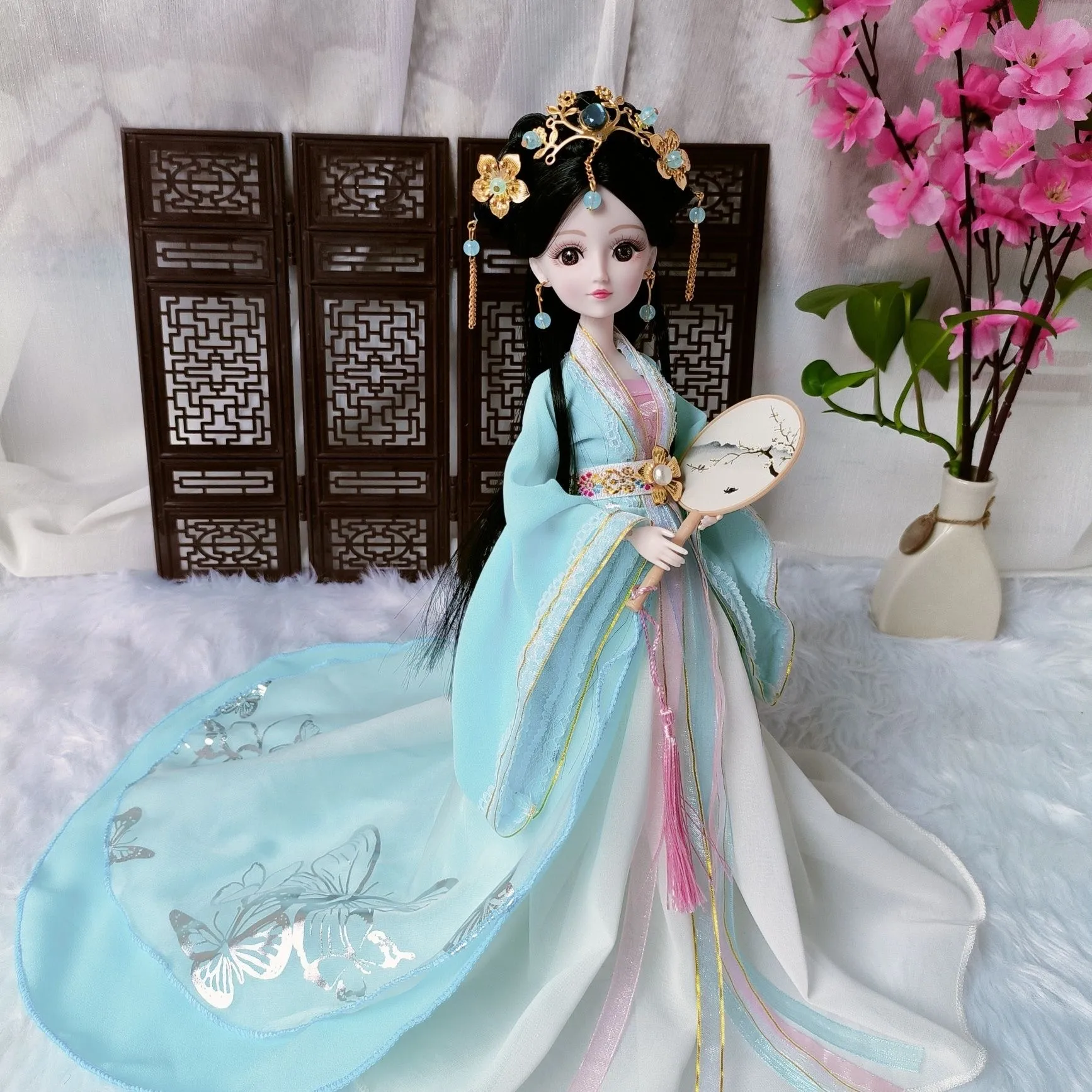 Ball jointed doll articulation demonstration showing flexible posing capabilities and movement.