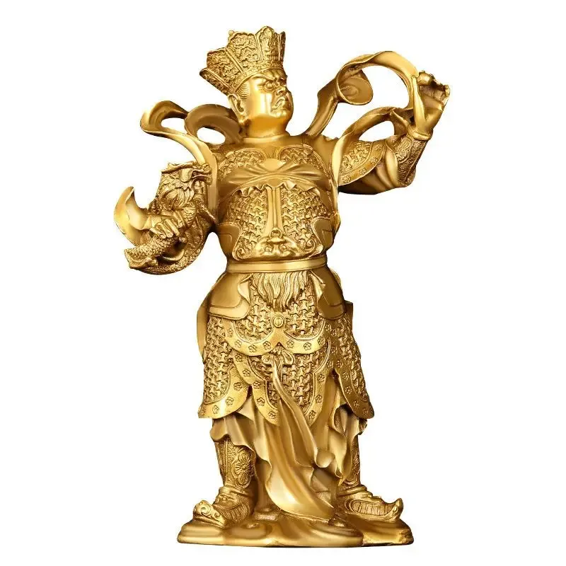 Four Heavenly Kings set placed near entrance door for feng shui protection and blessing.