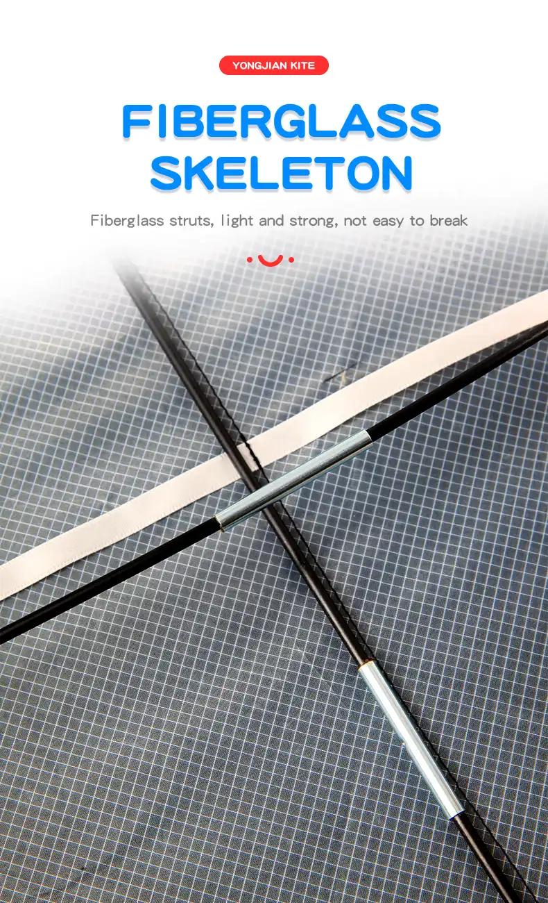 Detailed view of glass steel skeleton frame showing durable construction and flexibility.
