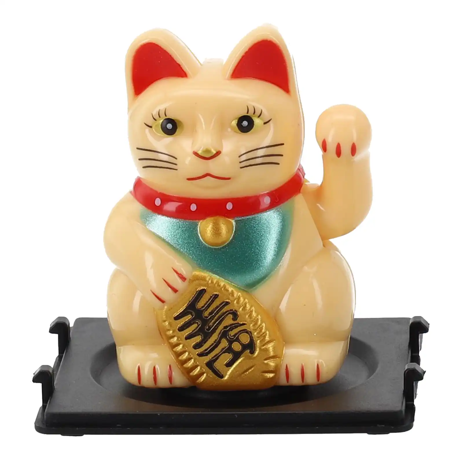 Solar powered cat decoration working automatically without batteries required.