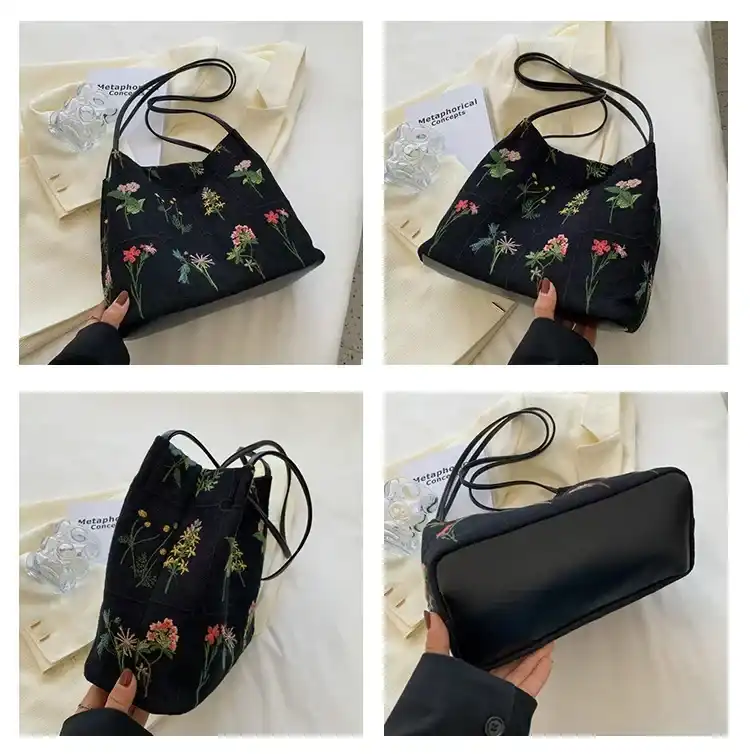 Adjustable shoulder strap demonstration showing crossbody and shoulder wearing options.