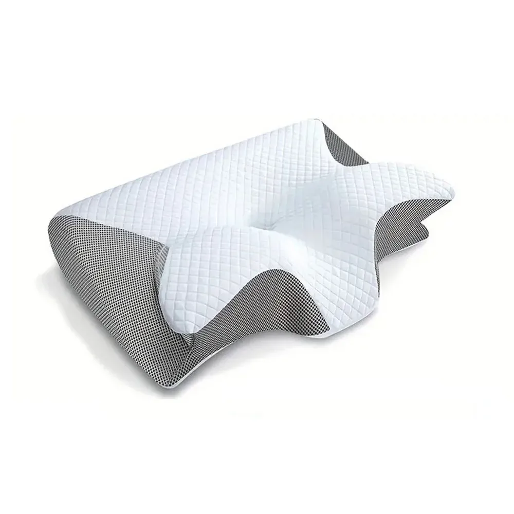 Close-up view of slow rebound memory foam material showing quality construction and texture.