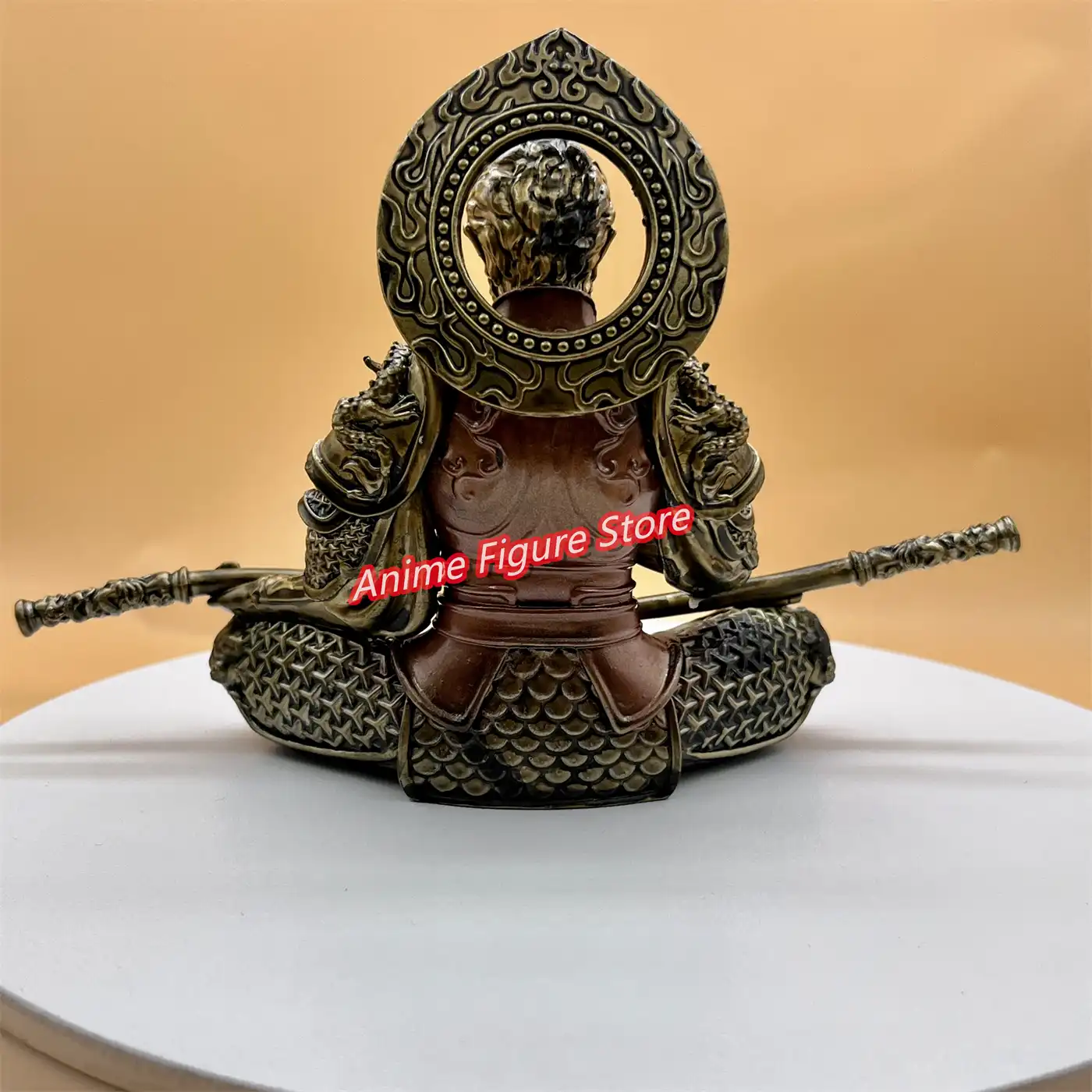 Black Myth Wukong figure displayed on car dashboard showing compact 12cm size perfect fit decoration.