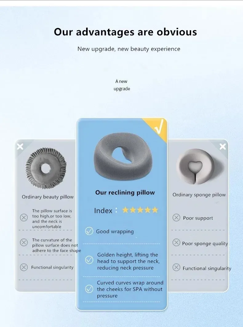 Pillow dimensions and size comparison with measuring tape showing 26x6x13cm specifications.