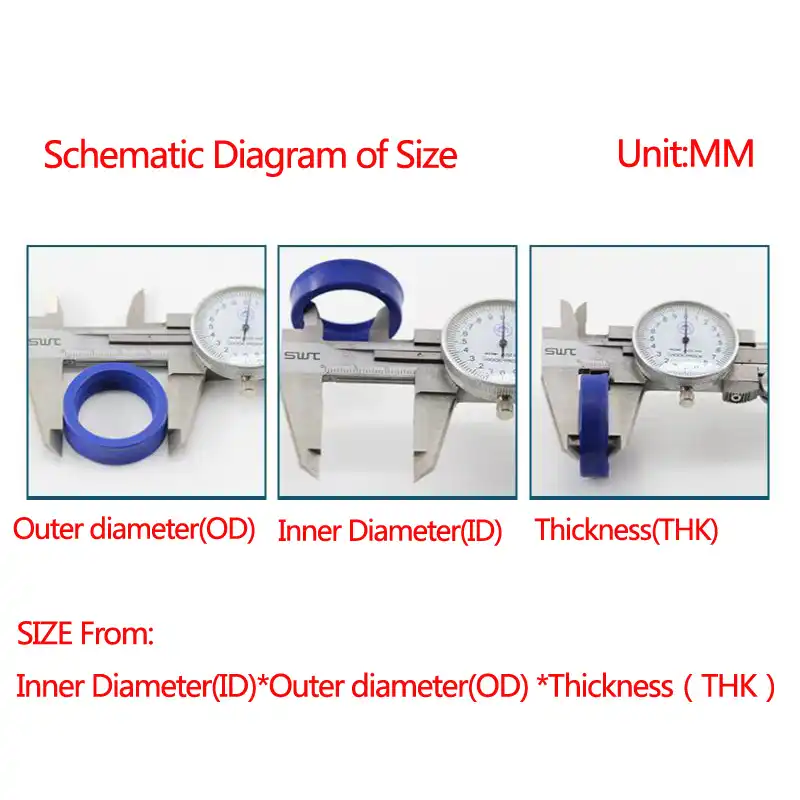 Industrial hydraulic cylinder piston rod installation demonstration with polyurethane seal.