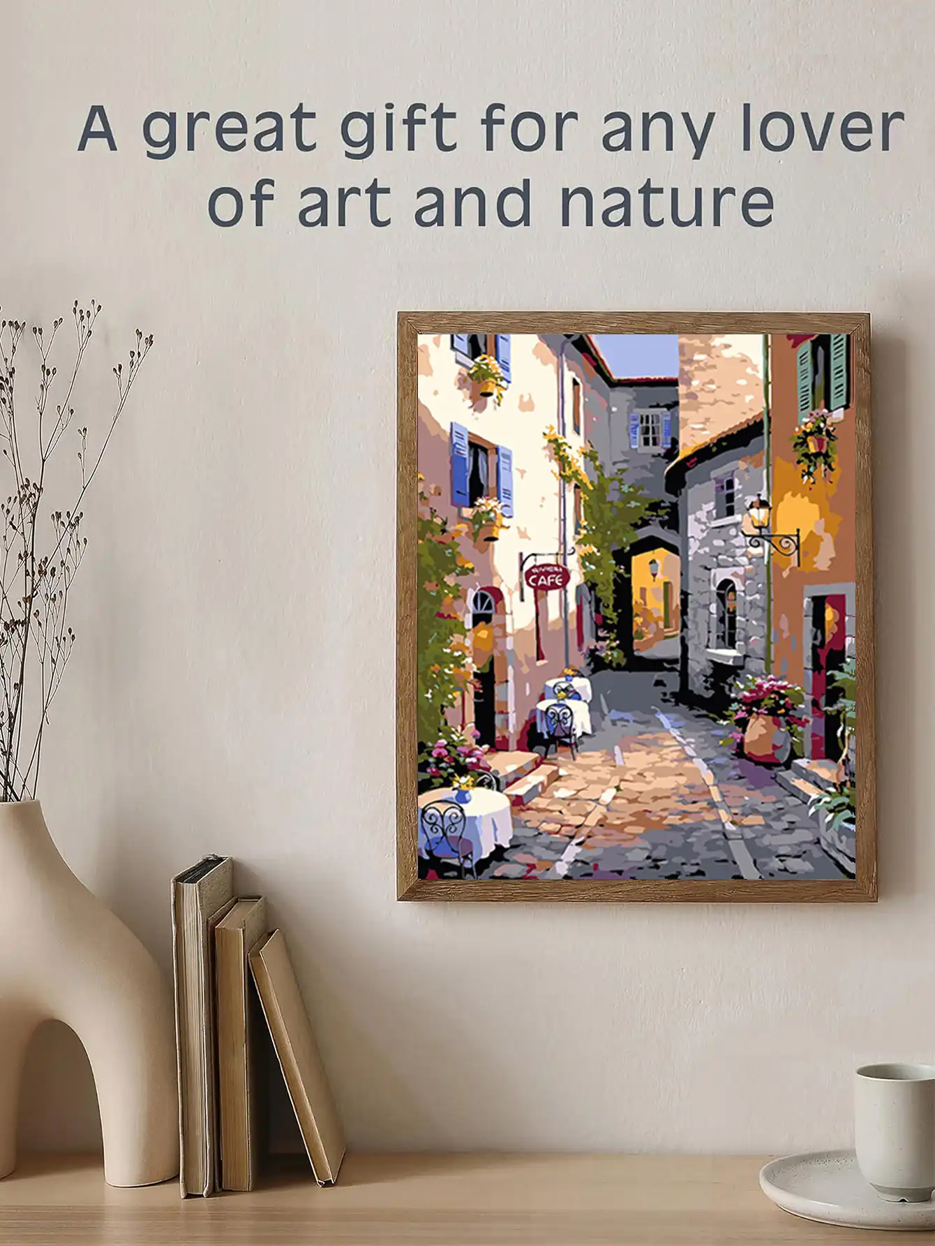 Gift packaging of scenery paint by numbers kit perfect for birthdays and special occasions.