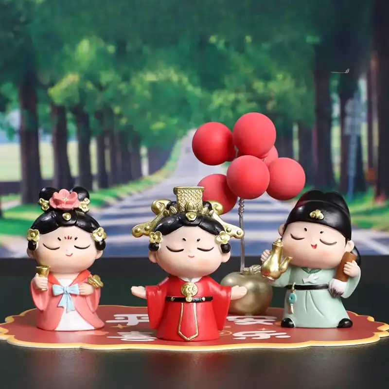 Chinese souvenir doll displaying cultural characteristics and ethnic design elements.