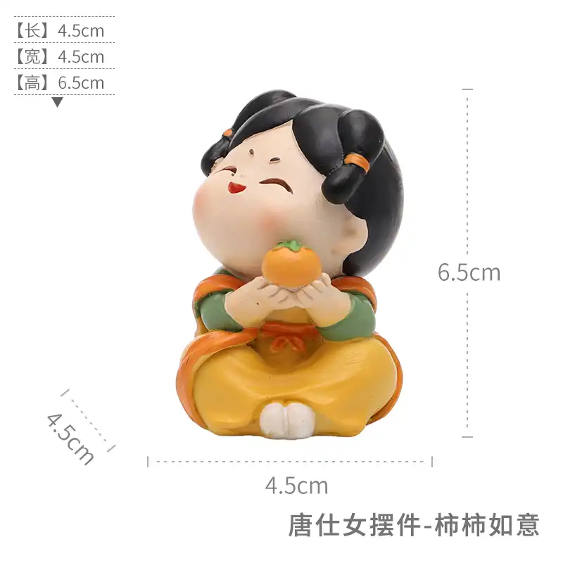 Antique style Chinese doll showing premium resin construction and quality.