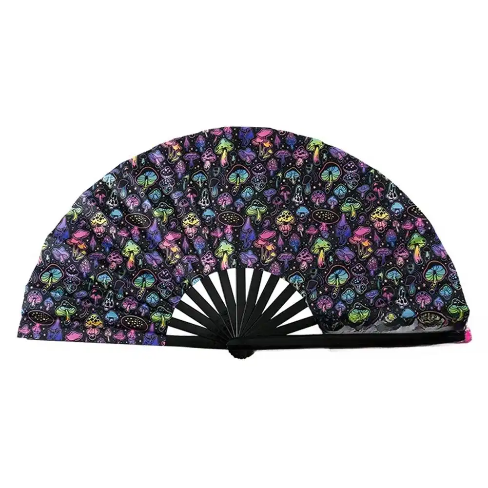 UV reactive fan under normal room lighting before black light activation showing dormant state appearance.