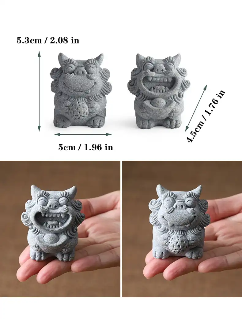 Foo dog statue packaging foam protection safe shipping Chinese guardian lion pair.