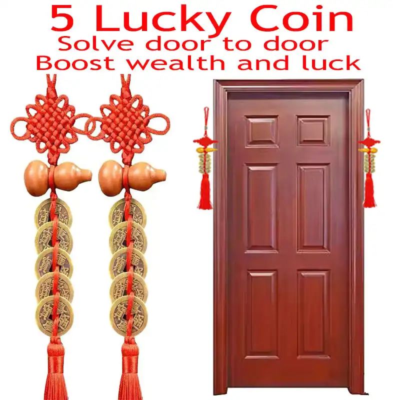 Authentic Chinese talisman showing detailed gourd design and ancient emperor coins arrangement.