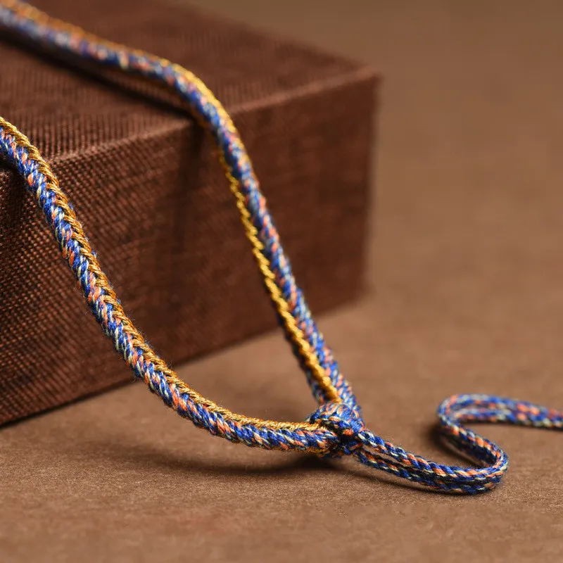 Adjustable Tibetan thangka pendant rope necklace size measurement guide ethnic jewelry.