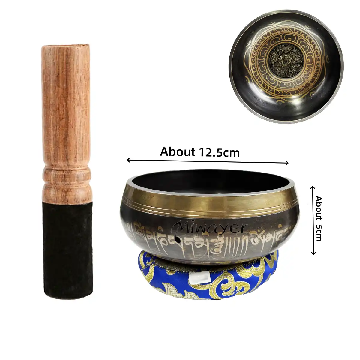 Singing bowl placed on soft cushion showing proper positioning for sound therapy session.