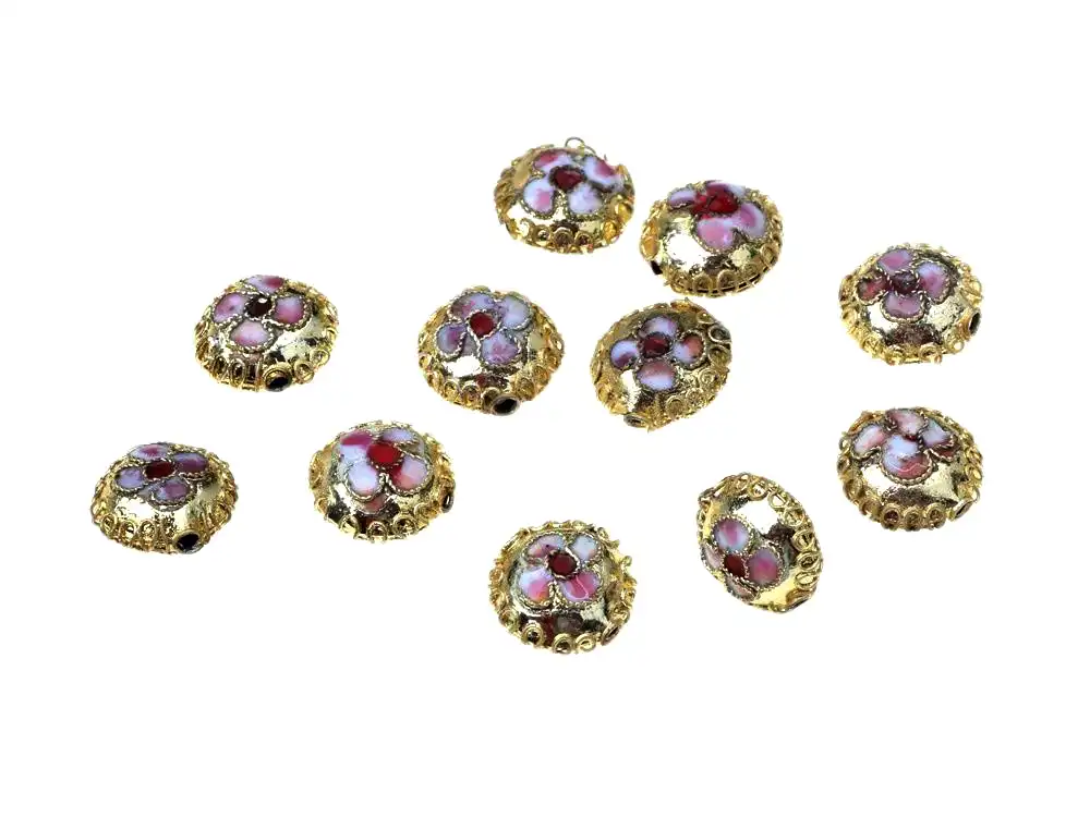 Color variation showcase of cloisonne beads from light pastels to rich deep tones.