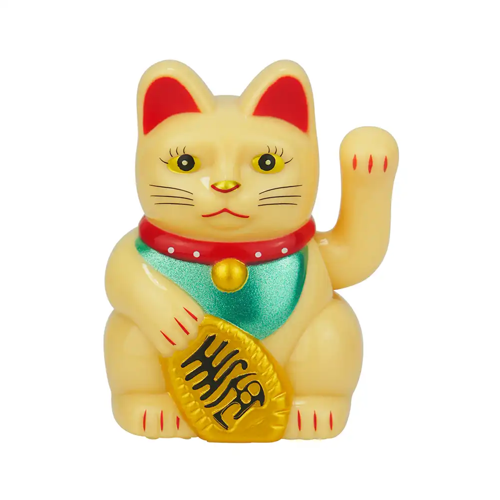 Lucky cat ornament working continuously during daylight driving hours.