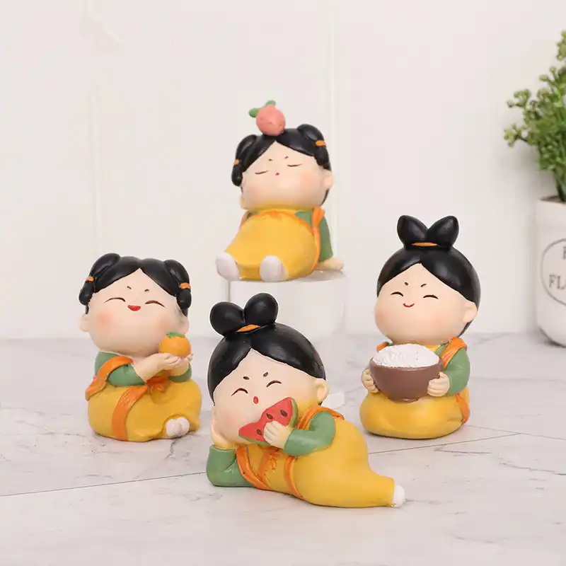 Datang handmaiden doll in display setting showcasing decorative appeal.