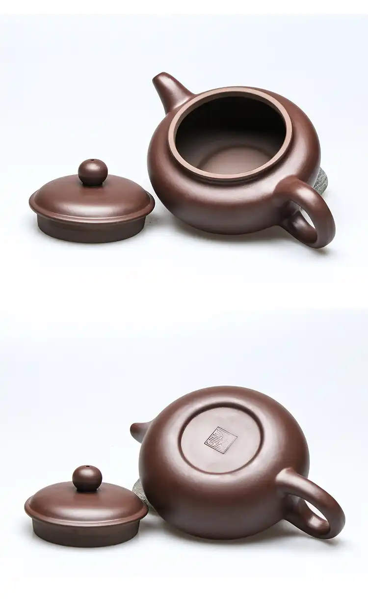 Xishi teapot patina development comparison showing clay aging process over years of regular use.