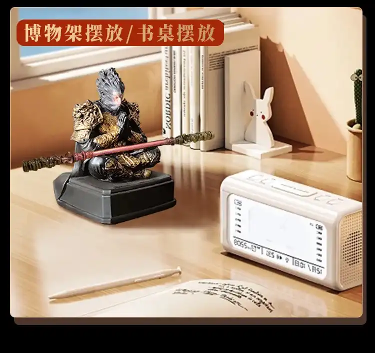 Desktop ornament display of Sun Wukong resin statue perfect for home office car decoration setup.