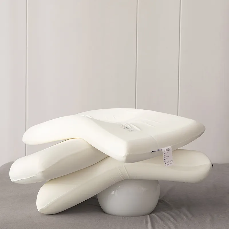 Solid memory foam cervical pillow showing three height options 6cm 8cm 10cm for neck support.