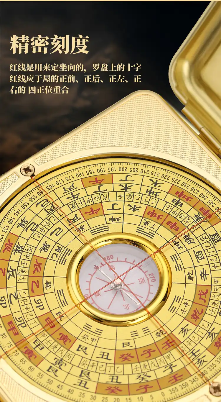 Hand holding copper feng shui compass demonstrating portable size and professional quality.