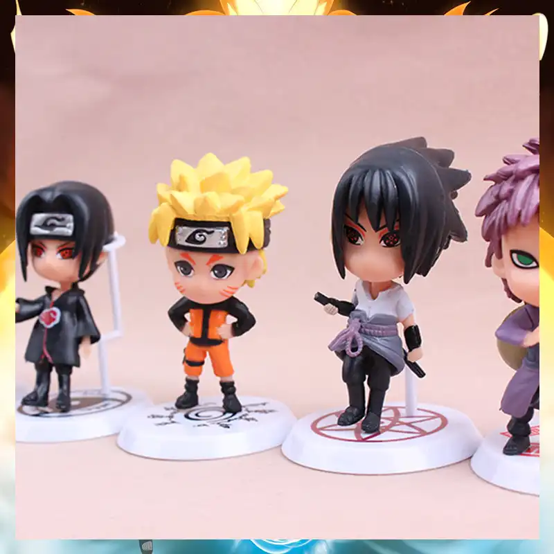 Uchiha Madara mini figurine, vibrant details, displayed on stand..