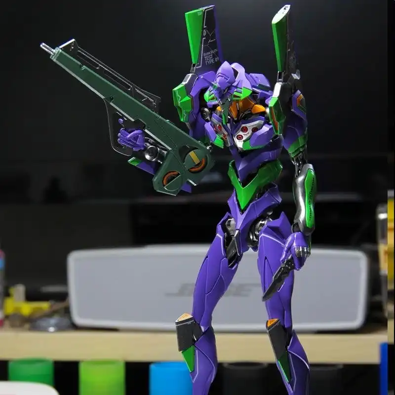 Anime Evangelion 01 kit, unassembled parts laid out flat..