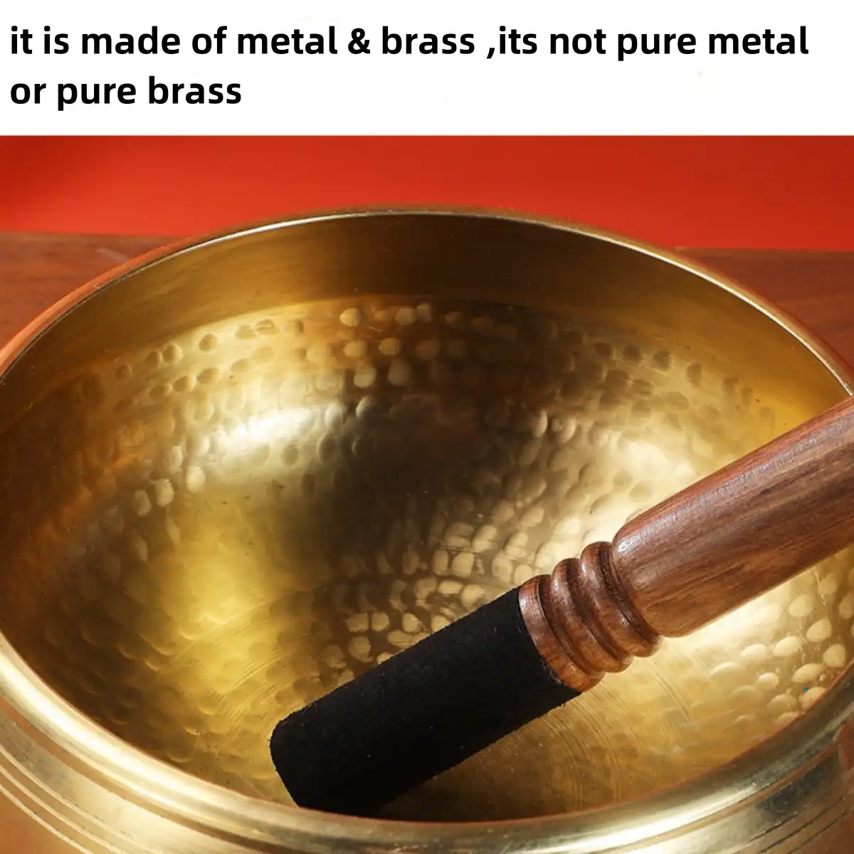 Traditional Buddhist symbols and patterns engraved on authentic Tibetan singing bowl.