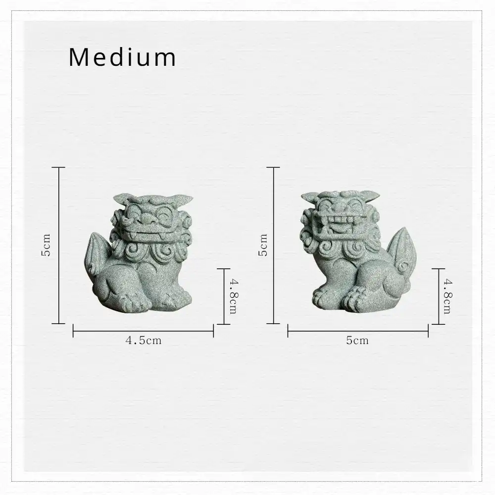 Male and female guardian lion statues positioned correctly according to feng shui principles.