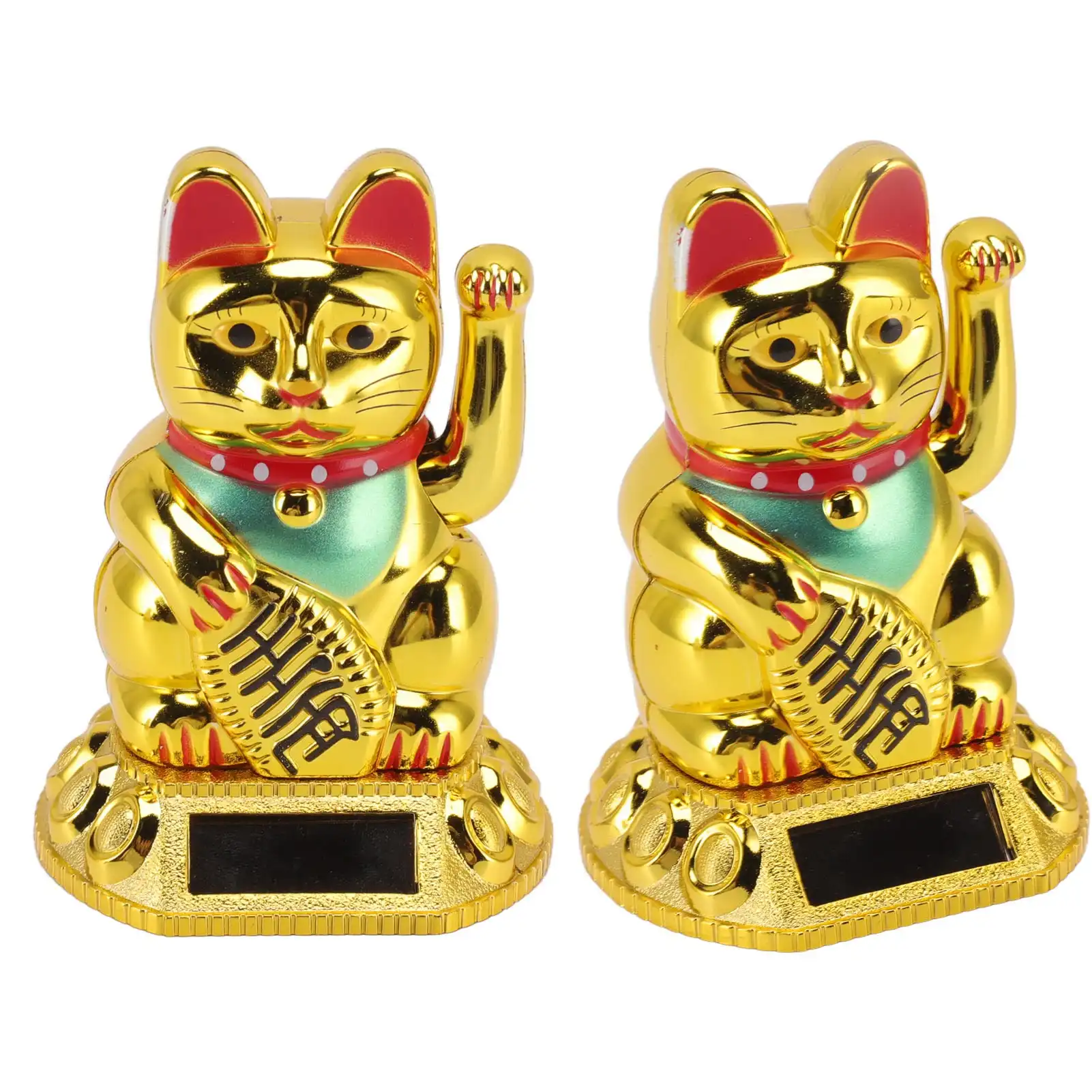 Fortune cat placed on car dashboard displaying automotive interior decoration application.