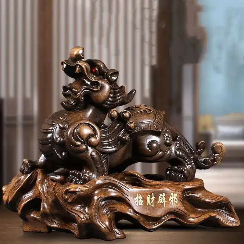 Feng shui Pixiu ornament in living room setting showcasing versatile decoration possibilities and style.