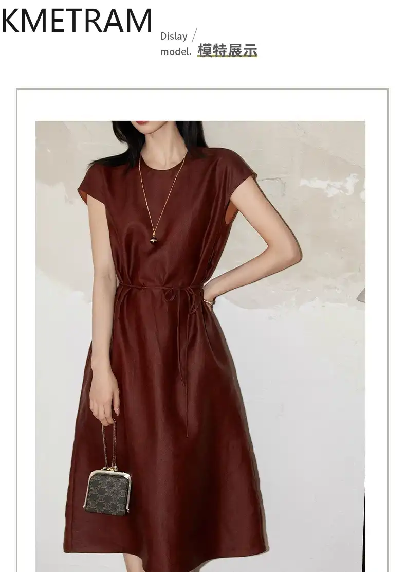 Professional photoshoot showcasing dress colors and fabric variations available.