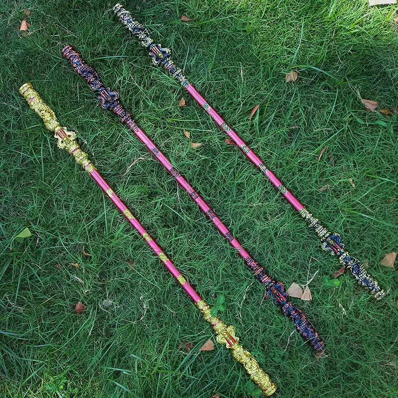 180cm Black Myth Wukong weapon cudgel replica displayed at full length showing impressive dimensions.
