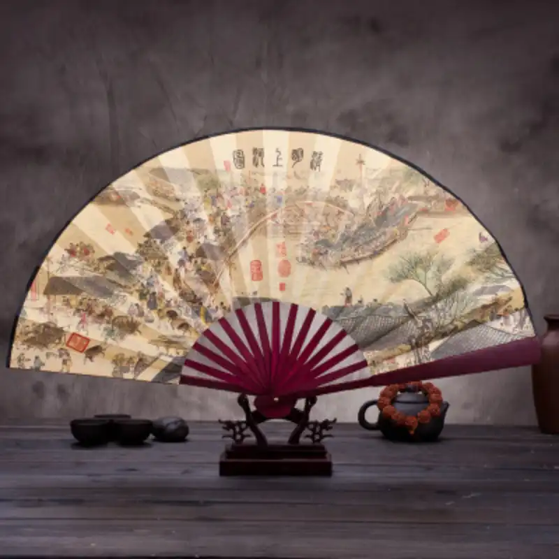 Fan positioned as wall decoration showing artistic potential for home and office display.