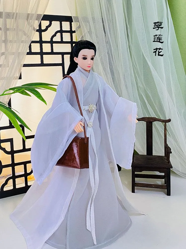 Chinese knight doll accessories and traditional weapons included with collectible figure.