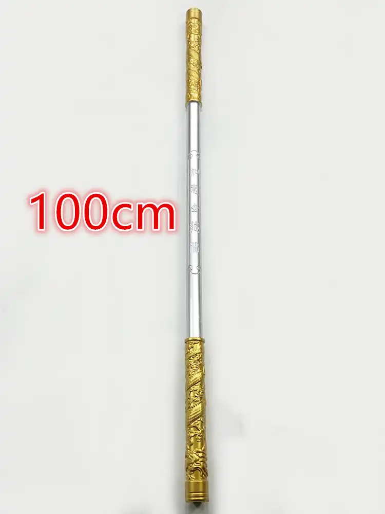 Sun Wukong staff packaging and product details showing EVA PU material specifications.