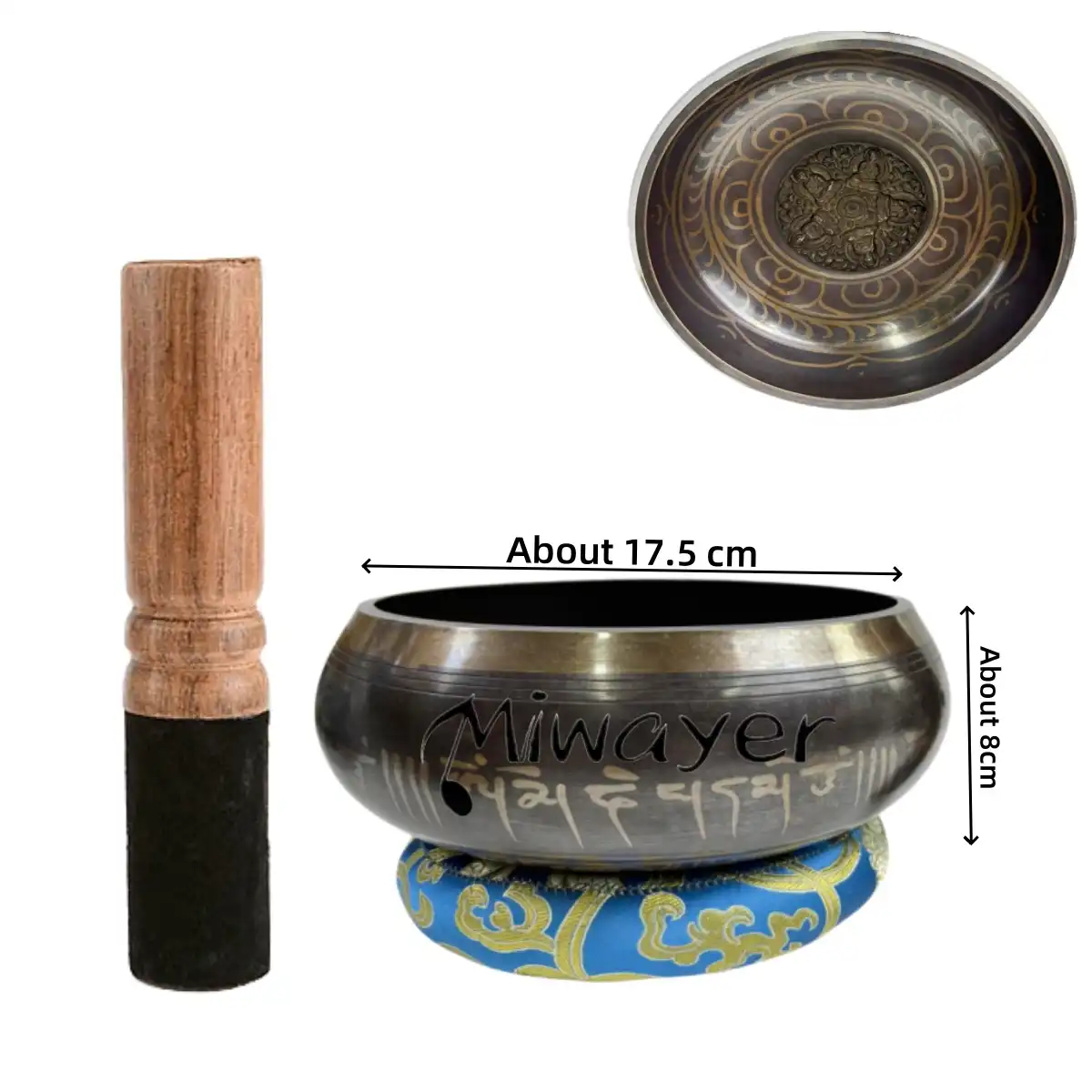Sound waves visualization showing harmonic frequencies produced by singing bowl vibrations.
